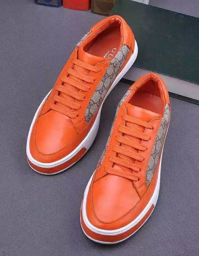 acheter chaussures gucci en soldes pattern leather b orange